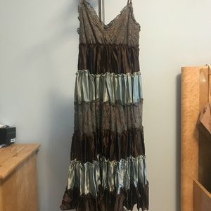 Guess Patchwork Silk & Lace Cocktail/Sundress